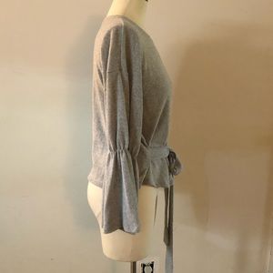 Mustard Seed Sweaters - Mustard seed bell sleeve tie waist knit top Mustard Seed Sweaters - Mustard seed bell sleeve tie waist knit top